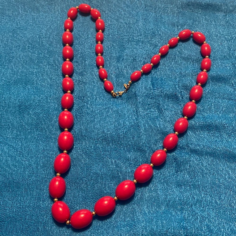 Vintage Red Monet Necklace